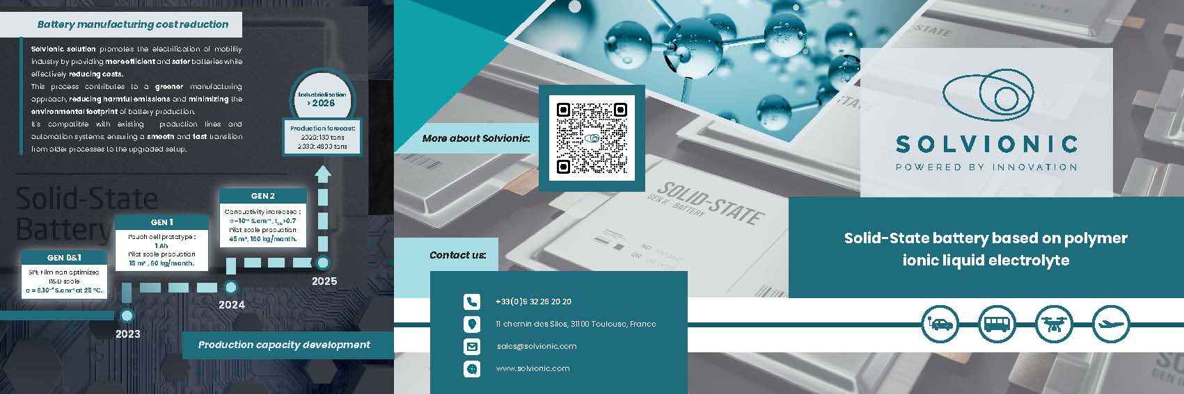 Solvionic plaquette entreprise innovante électrolytes - graphisme