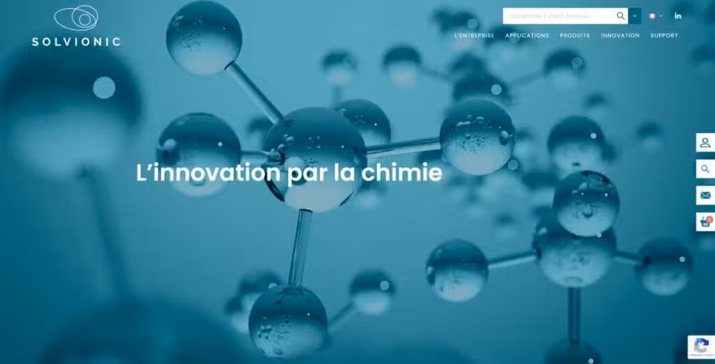 Solvionic - site e-commerce : marketing pour la science et la chimie novatrice