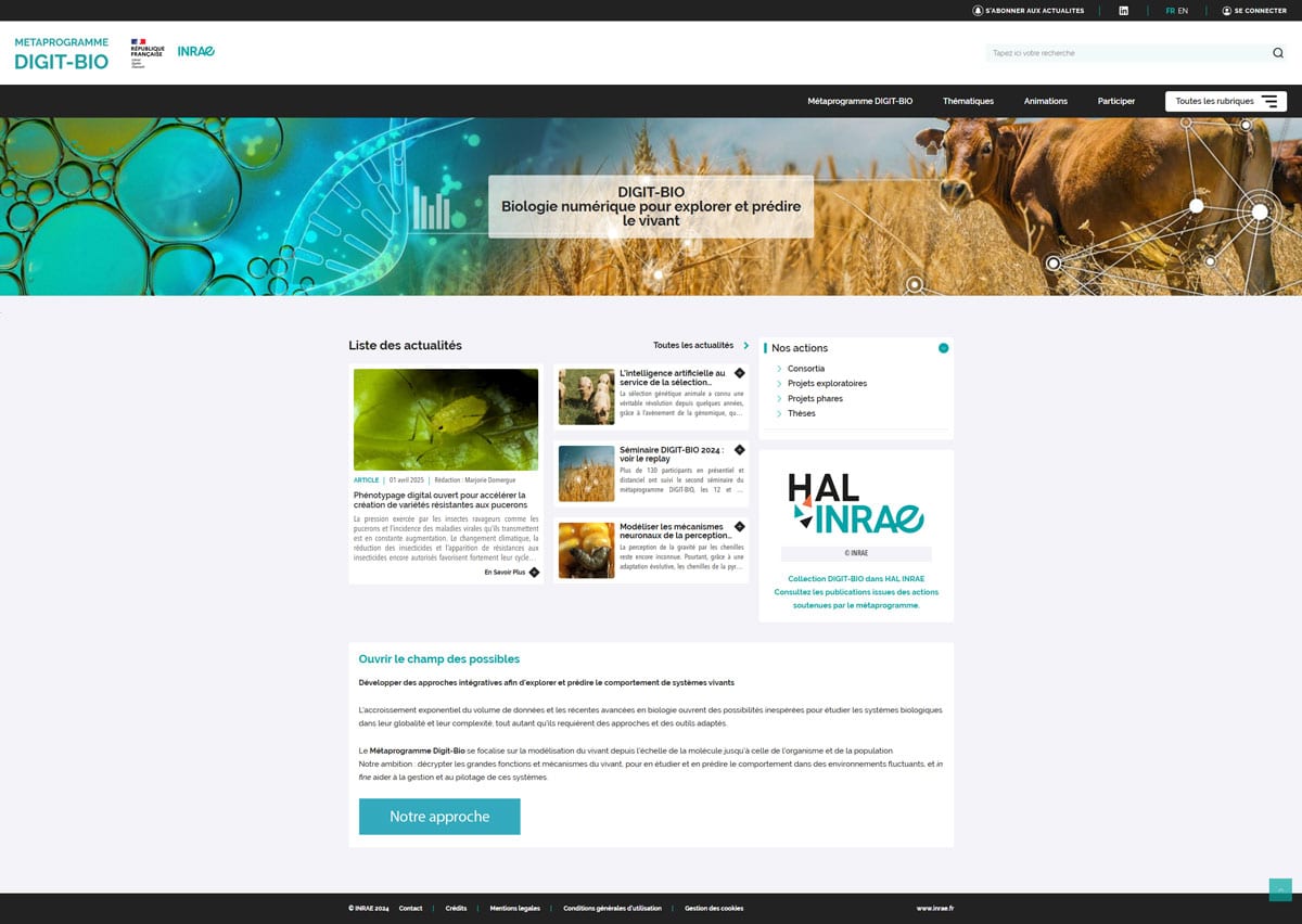Digit-Bio : Biologie numérique pour explorer et prédire le vivant : science de la modélisation & jumeaux numériques